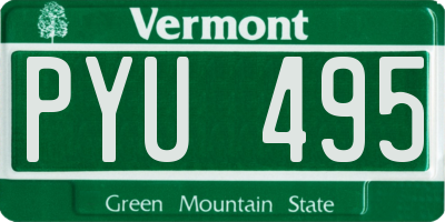 VT license plate PYU495