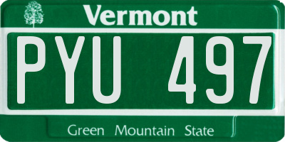 VT license plate PYU497