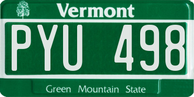 VT license plate PYU498