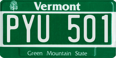 VT license plate PYU501