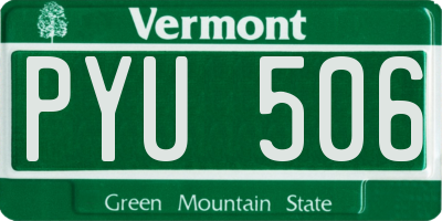 VT license plate PYU506