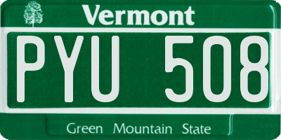 VT license plate PYU508