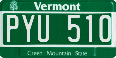 VT license plate PYU510