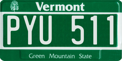 VT license plate PYU511