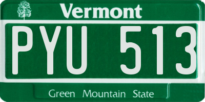 VT license plate PYU513