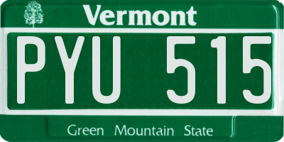 VT license plate PYU515