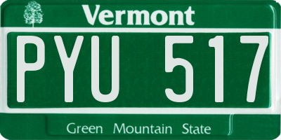 VT license plate PYU517
