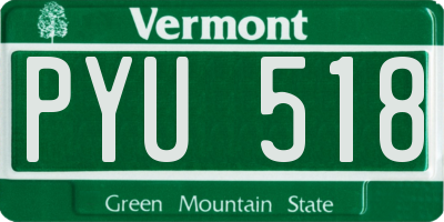 VT license plate PYU518