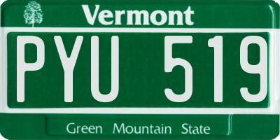 VT license plate PYU519
