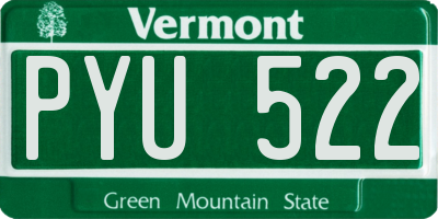 VT license plate PYU522