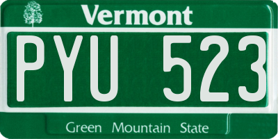 VT license plate PYU523