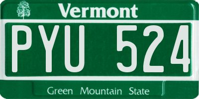 VT license plate PYU524