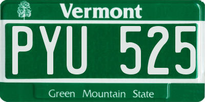 VT license plate PYU525