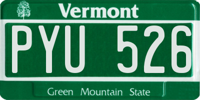 VT license plate PYU526