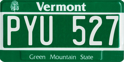 VT license plate PYU527
