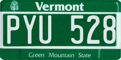 VT license plate PYU528