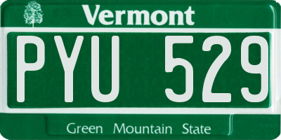 VT license plate PYU529