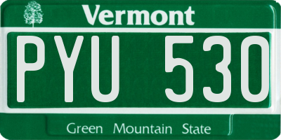 VT license plate PYU530