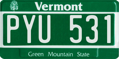 VT license plate PYU531