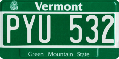 VT license plate PYU532