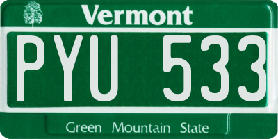 VT license plate PYU533