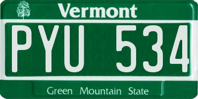 VT license plate PYU534