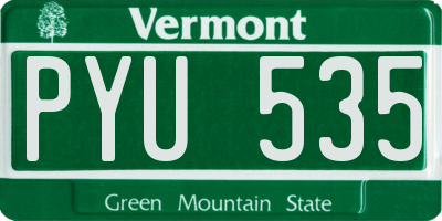 VT license plate PYU535