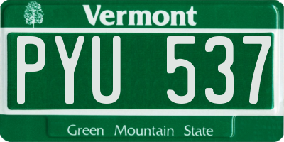 VT license plate PYU537