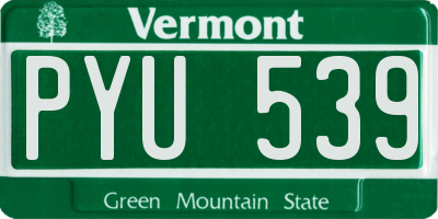 VT license plate PYU539