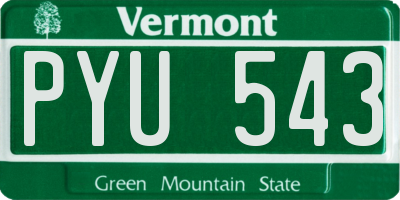 VT license plate PYU543