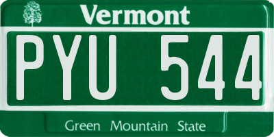 VT license plate PYU544