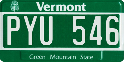 VT license plate PYU546