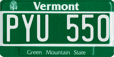 VT license plate PYU550