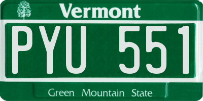 VT license plate PYU551