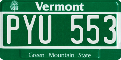 VT license plate PYU553