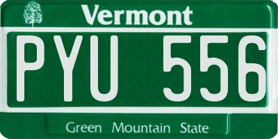 VT license plate PYU556