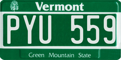 VT license plate PYU559