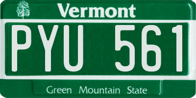VT license plate PYU561