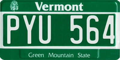 VT license plate PYU564