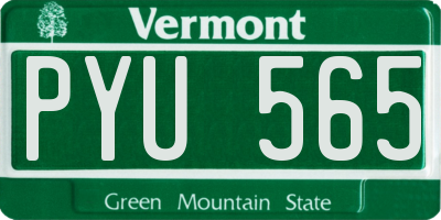 VT license plate PYU565