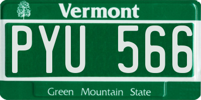VT license plate PYU566