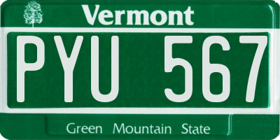 VT license plate PYU567
