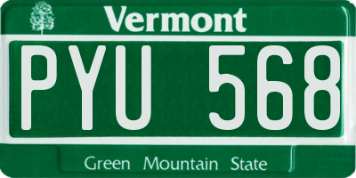 VT license plate PYU568