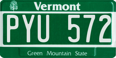 VT license plate PYU572
