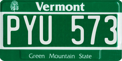 VT license plate PYU573