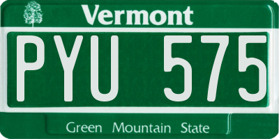 VT license plate PYU575