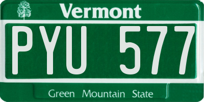 VT license plate PYU577
