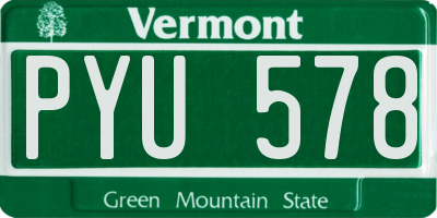 VT license plate PYU578