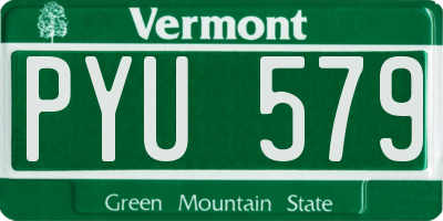 VT license plate PYU579