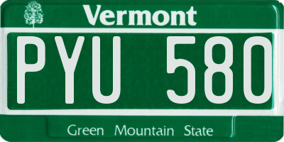 VT license plate PYU580
